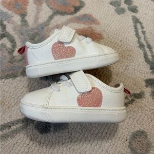 Carter's White Shoes with Pink Glitter Heart